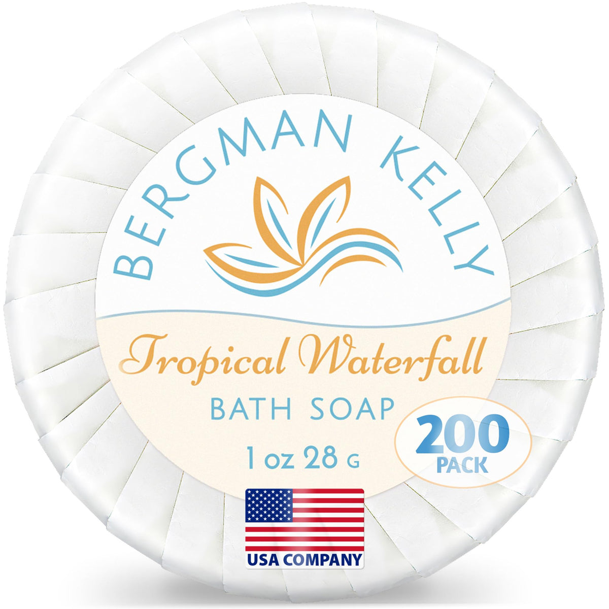 BERGMAN KELLY Tropical Waterfall soap bars, 1 oz, bulk for guest bathrooms.