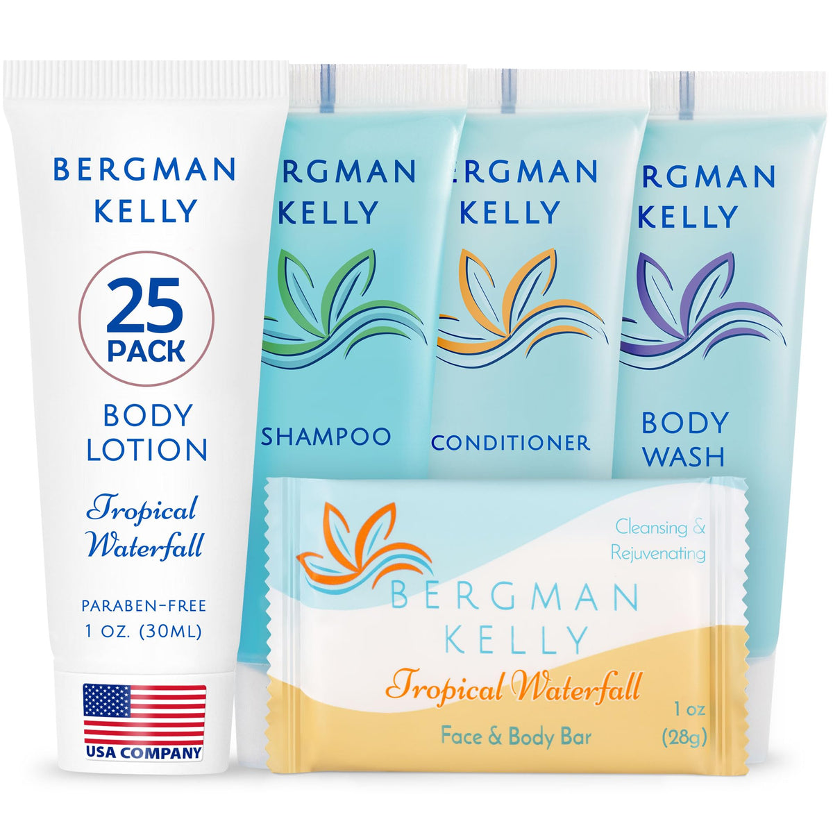 BERGMAN KELLY tropical waterfall soap 1oz, refreshing hotel amenity for guests