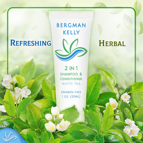 BERGMAN KELLY white tea scent label adds subtle elegance.