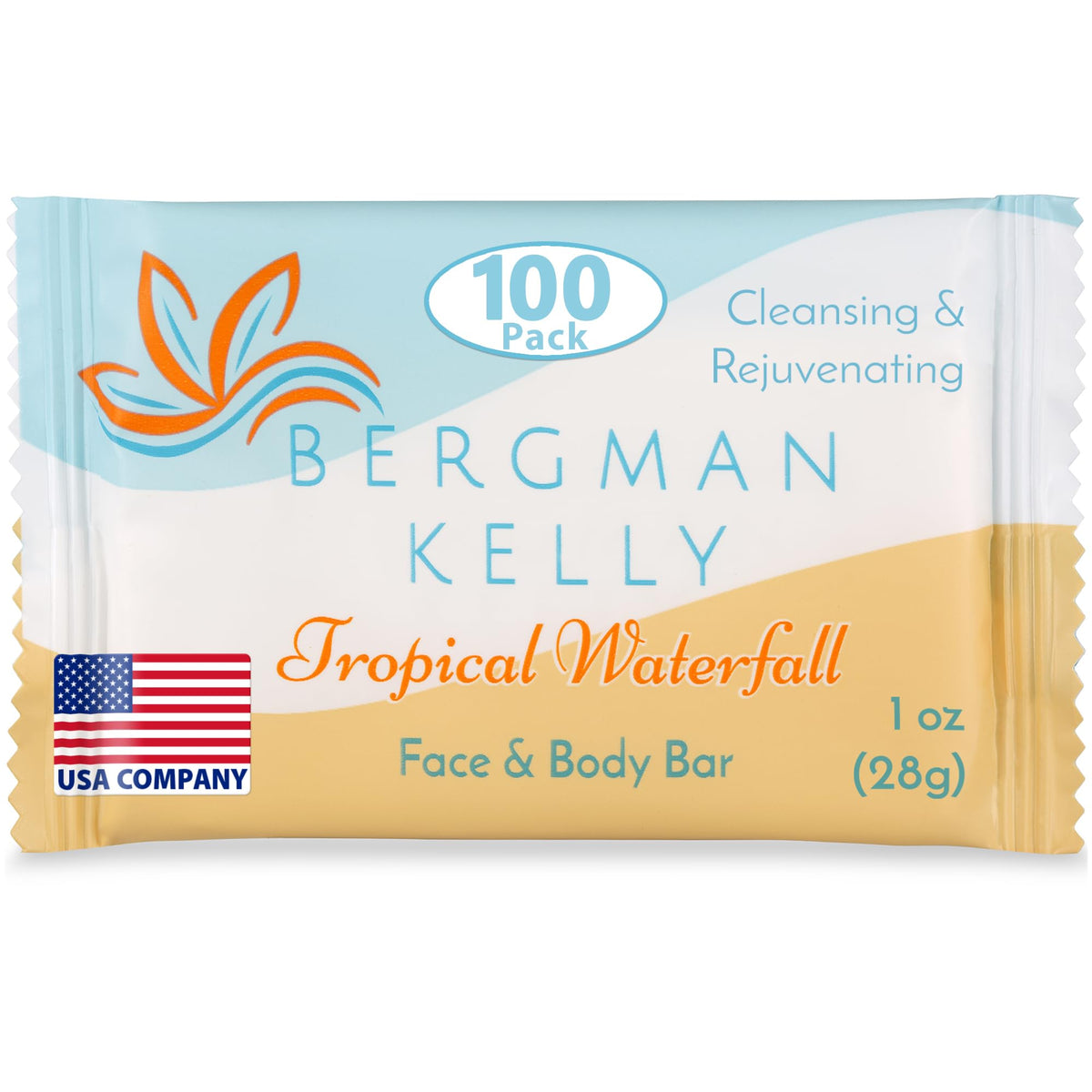 BERGMAN KELLY Tropical Waterfall soap bar in a hotel setting, refreshing guest showers.