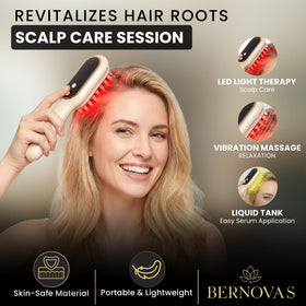 BERNOVAS built-in red light therapy feature integrated into the massager.