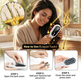 BERNOVAS cordless electric scalp massager shown in compact, travel-ready form.