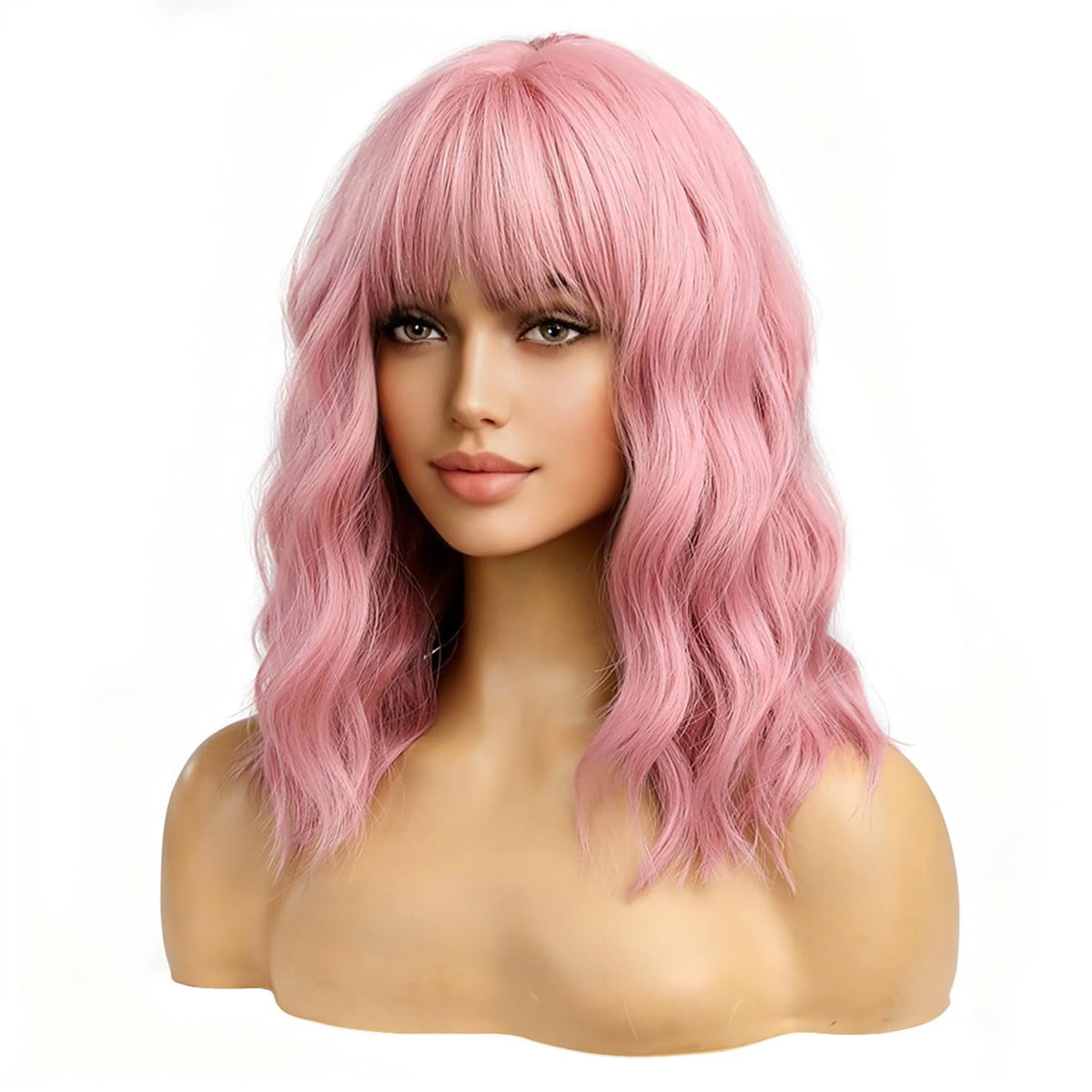 BERON 14-inch pink wig front view for daily wear