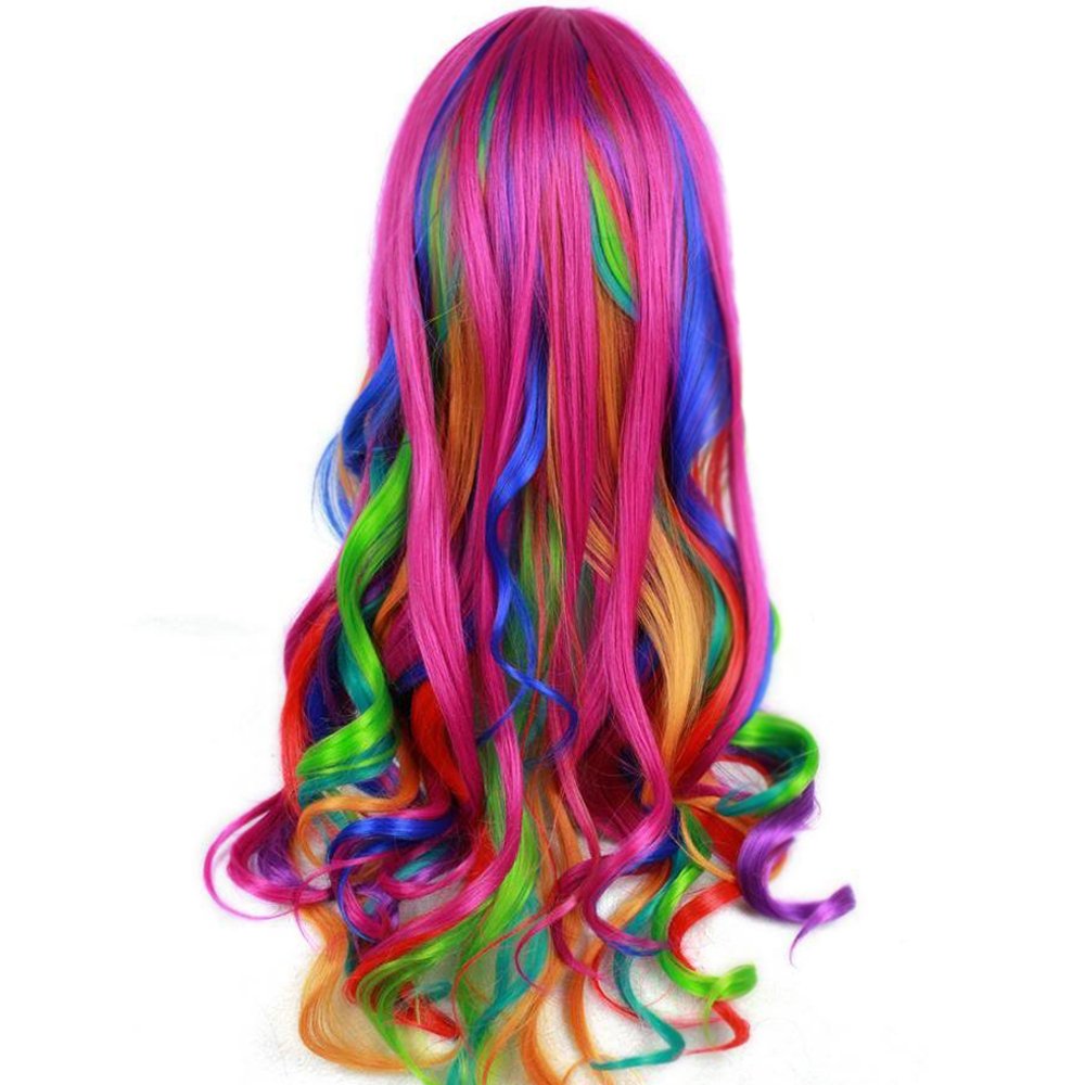 BERON Rainbow Wig at 55 cm delivers dramatic length and cascading curls.