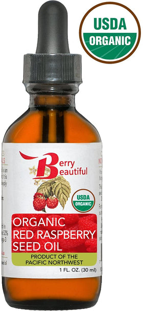 Application of Berry Beautiful raspberry seed oil on skin for quick absorption
