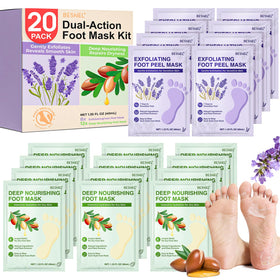 BESNEL exfoliating foot mask pair for smoother feet and reduced roughness