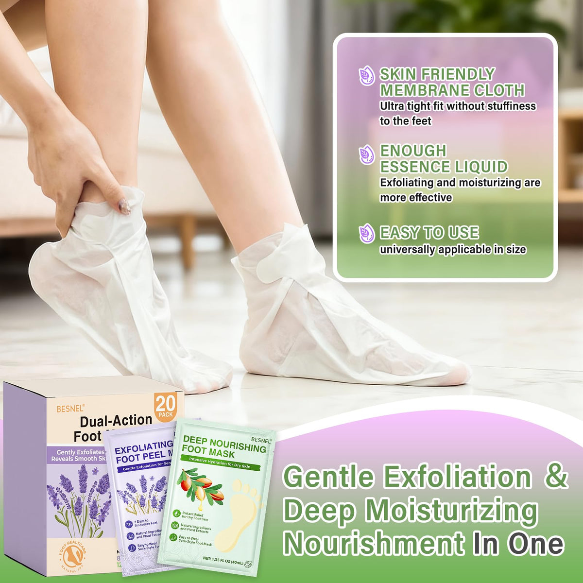 BESNEL with natural ingredients like aloe, lavender, and shea butter