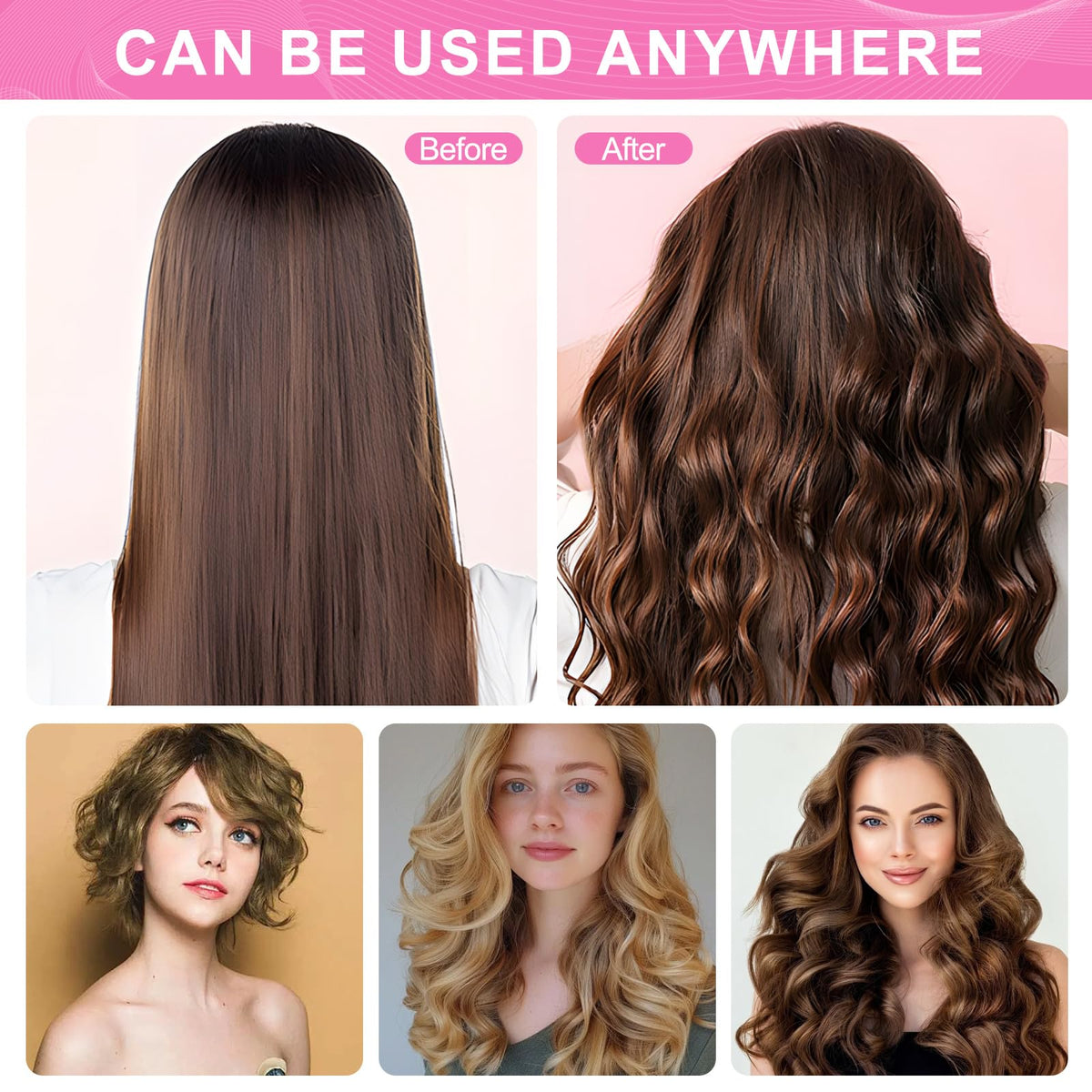 BESSEEK jumbo rollers create voluminous curls suitable for long hair.