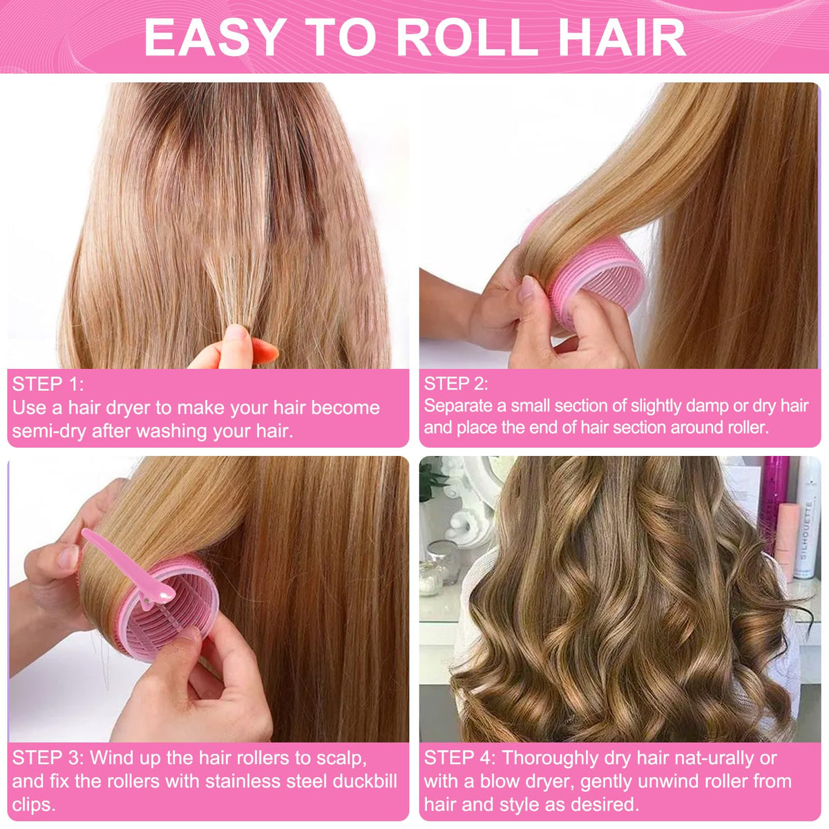 BESSEEK versatile rollers simplify braiding and vintage-inspired looks.