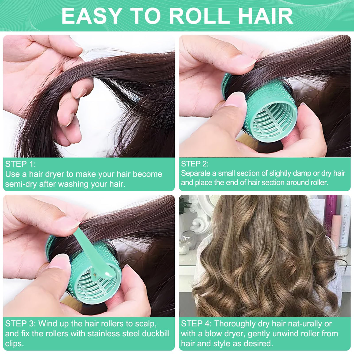 BESSEEK vintage-style rollers for retro-inspired, textured looks.