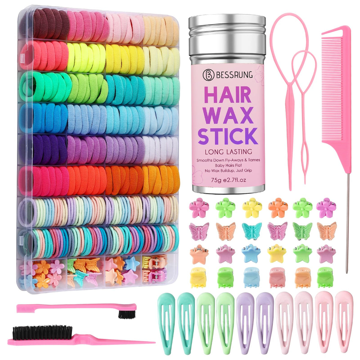 Bessrung hair accessories kit cover with organized storage for quick styling