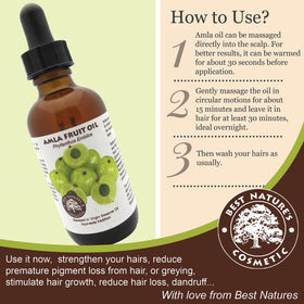 Best Nature's Cosmetics Mamey Sapote Oil dispensing usage image showing easy morning scalp care.