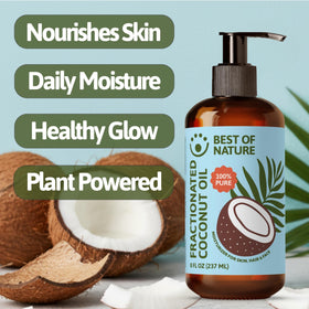 Best of Nature Fractionated Coconut Oil used for lightweight hair conditioning