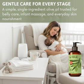 Best of Nature Olive Oil on skin promotes elasticity and even tone.