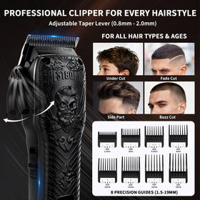BESTBOMG beard trimmer close-up for detailed grooming and sharp edges.