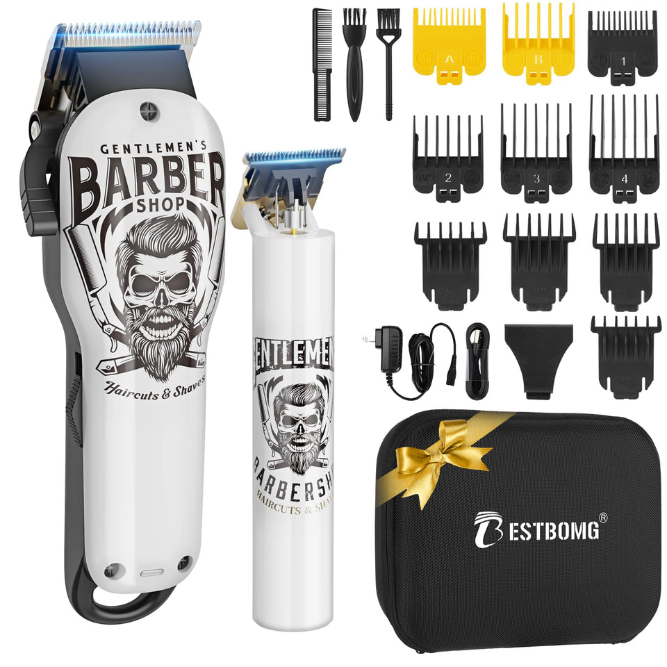 BESTBOMG cordless hair clippers with ceramic T-blade for smooth home cuts