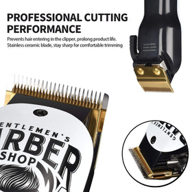 BESTBOMG rechargeable beard trimmer with battery indicator for long cordless sessions.