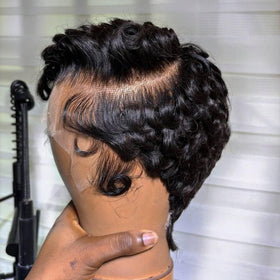 Besteffie pre-plucked hairline pixie wig for quick styling