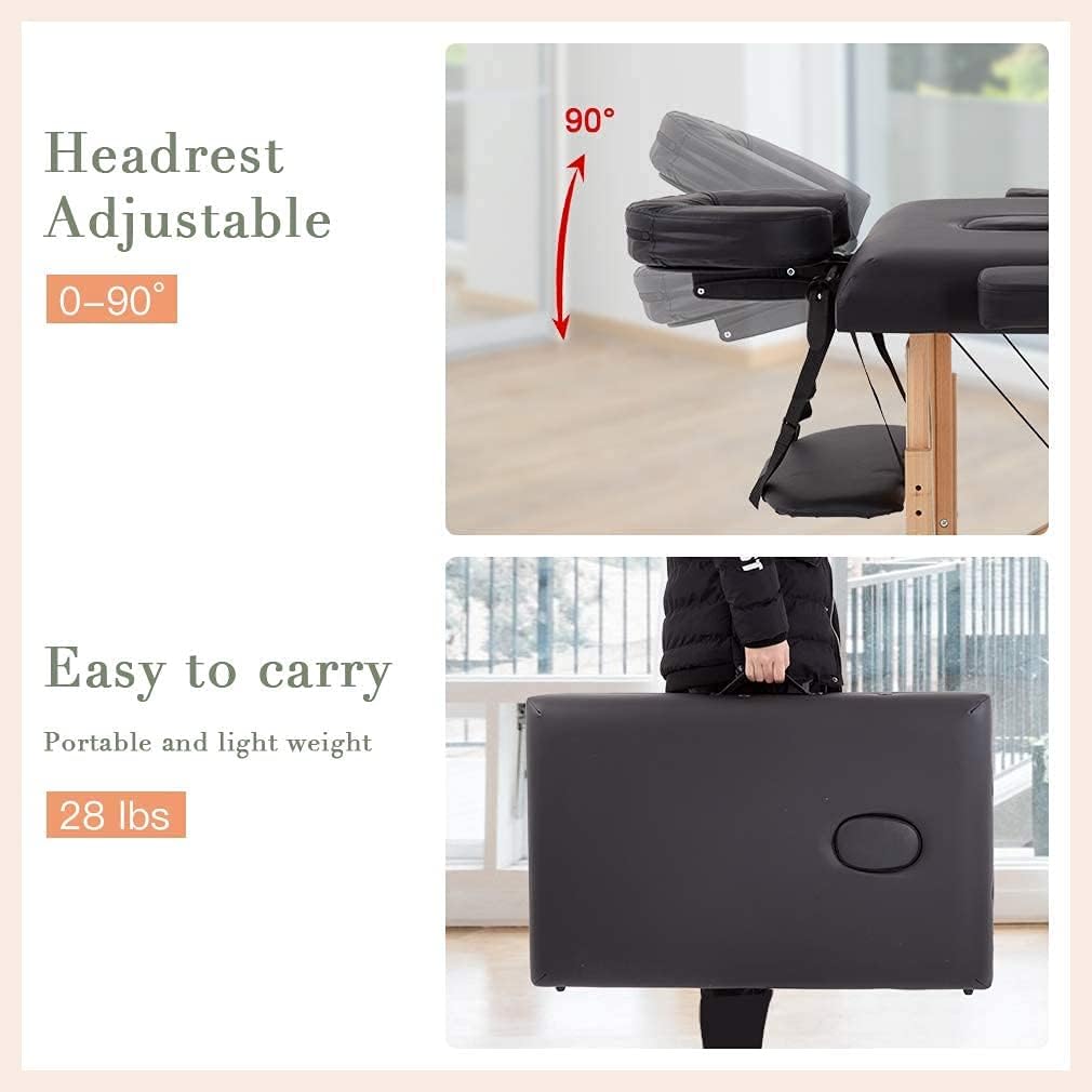 BestMassage 24-inch wide spa table offers wide working surface for client comfort