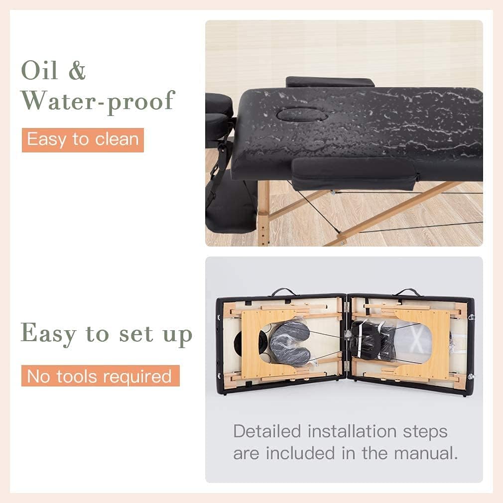 BestMassage hardwood frame with reinforced corners delivers durable support