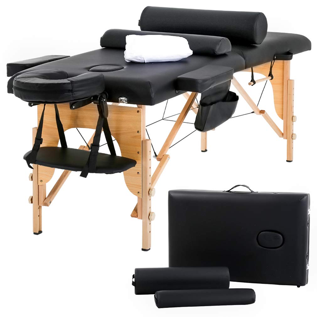BestMassage massage bed folding setup for easy transport and quick setup.