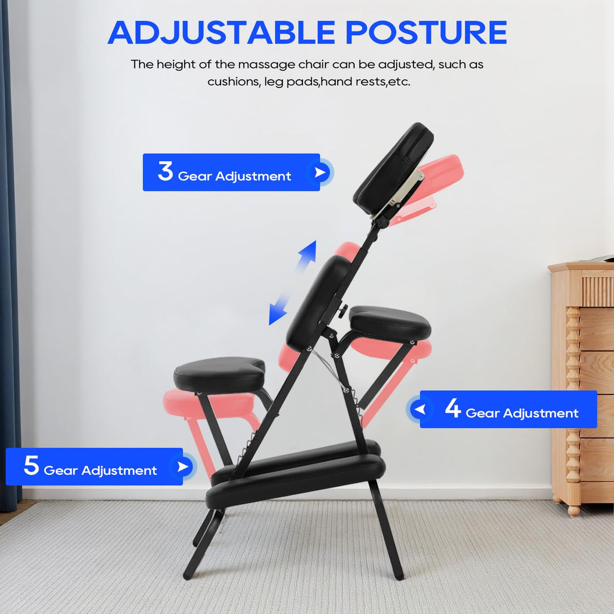 BestMassage portable massage chair adjustable face cradle enhances client comfort during sessions