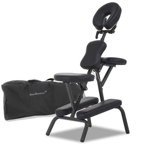 BestMassage portable chair folded in its carry case for travel
