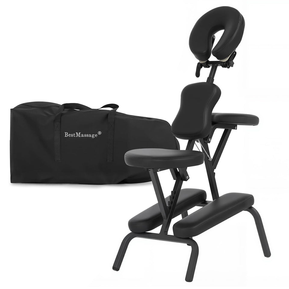 BestMassage portable massage chair front view shows stable support for clients during treatments
