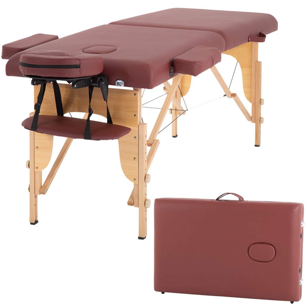 BestMassage portable massage table with carrying case for easy transport.