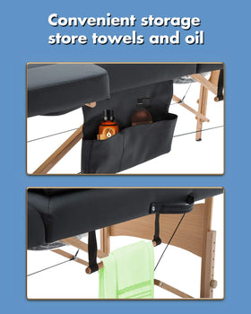 BestMassage table beech frame emphasizes sturdy construction for reliable sessions.