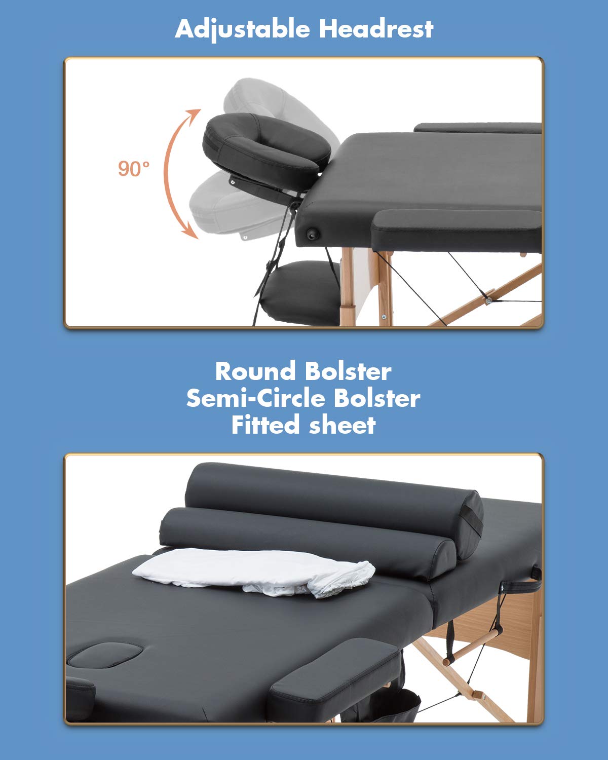 BestMassage table carry case shows portable design with shoulder strap convenience.