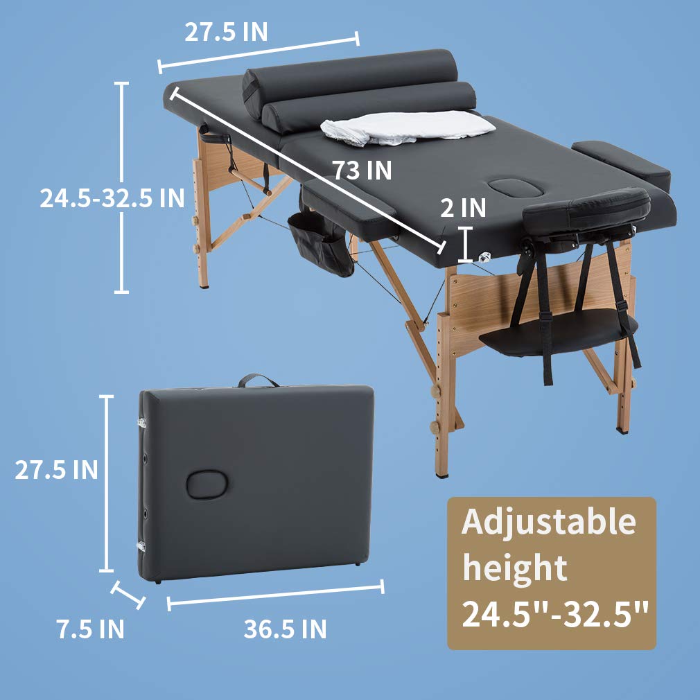 BestMassage table portable design supports on-site massages with minimal setup.