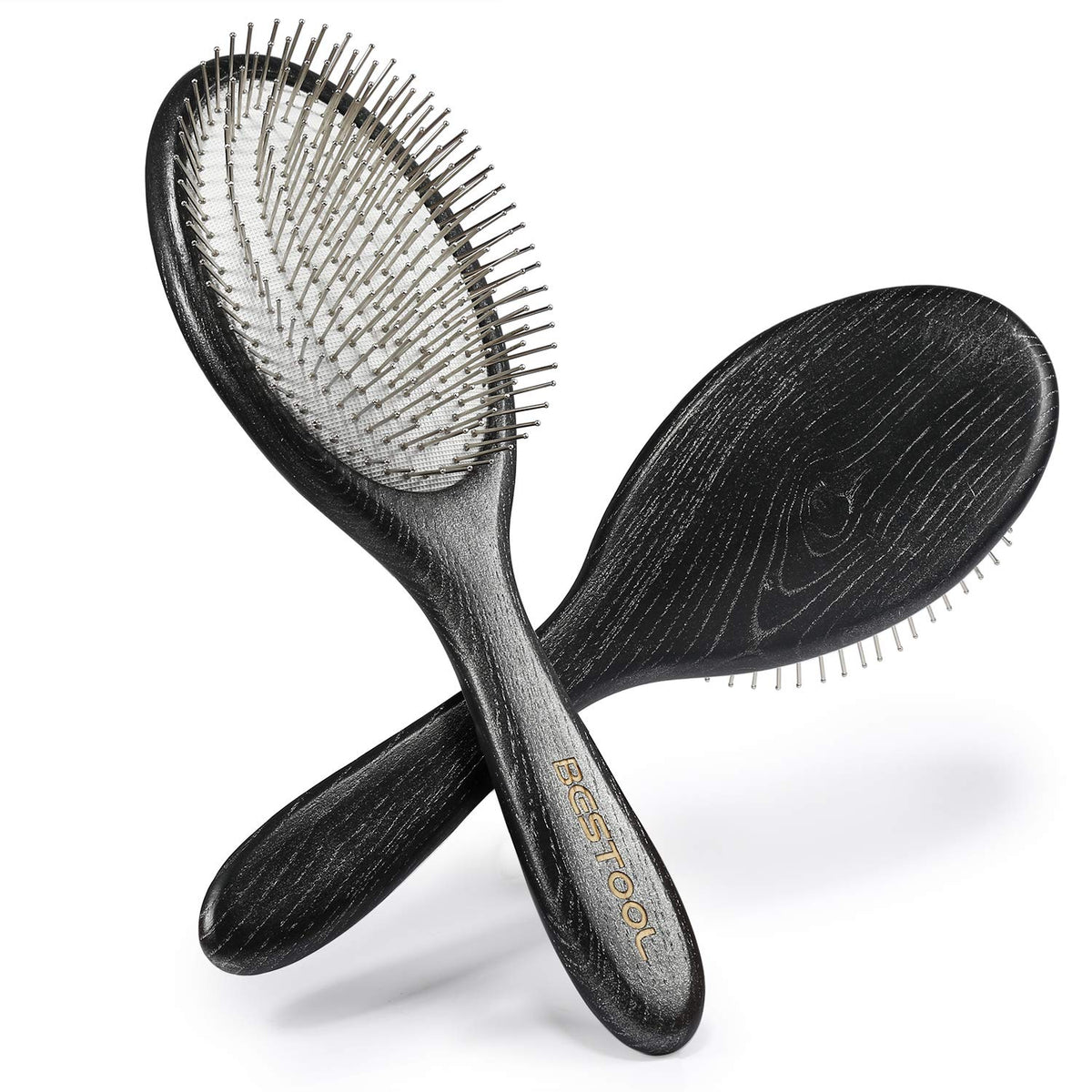 Bestool paddle detangler with ball-tip metal bristles for smooth detangling