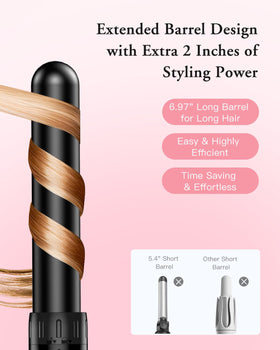 BESTOPE PRO ceramic-coated barrels promote shiny, frizz-free curls with gentle heat