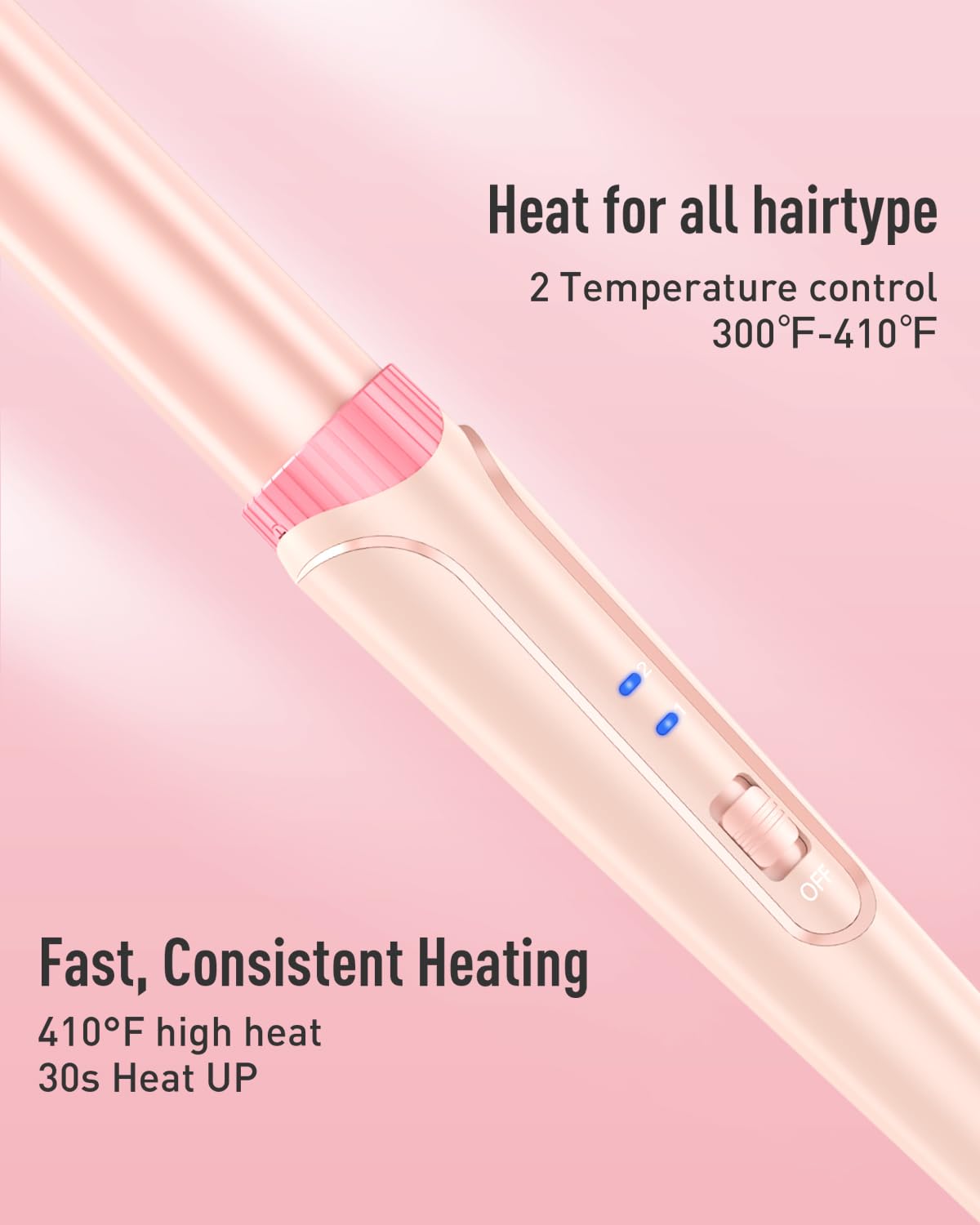  wand heats up in 30 seconds for quick styling with BESTOPE PRO