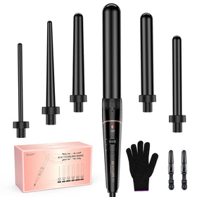 BESTOPE PRO long-barrel curling wand set creates loose, long-lasting waves for long hair