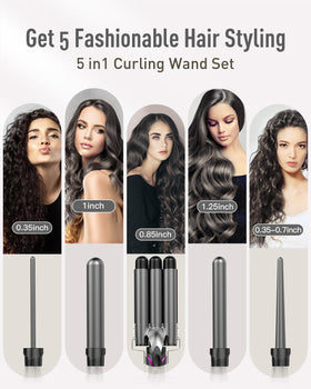 BESTOPE PRO Waver interchangeable wands enable versatile daily looks.