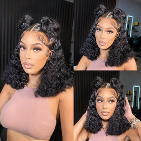 Besurina 14-inch curly bob wig suitable for everyday wear.
