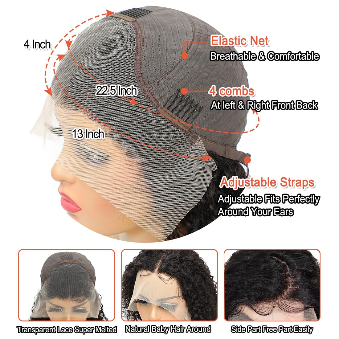 Besurina virgin human hair curly bob wig ready for styling.