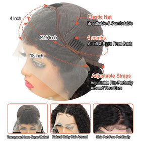 Besurina virgin human hair curly bob wig ready for styling.