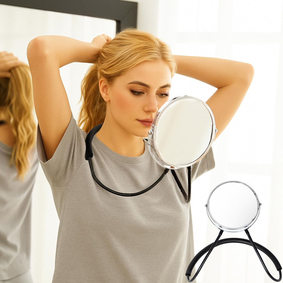 BESZONE back-head mirror with 360 rotation for easy self haircut access.