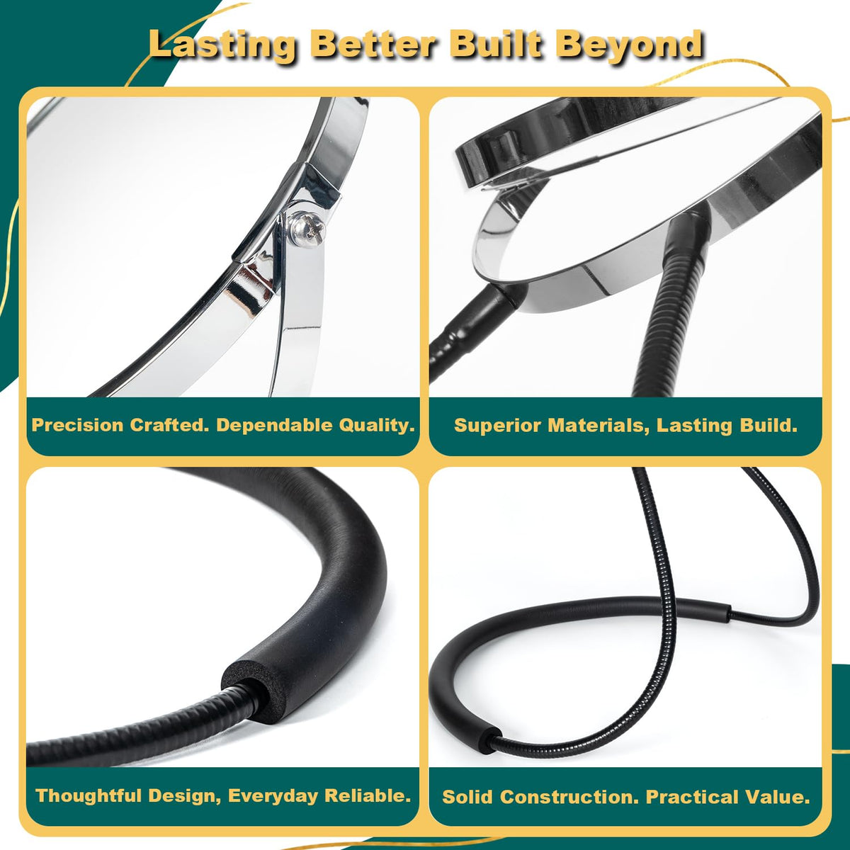 BESZONE portable foldable mirror is easy to pack for travel.
