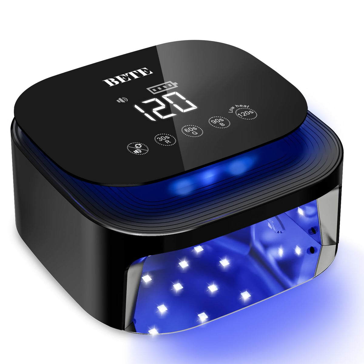 BETE cordless UV LED nail lamp portable, ideal for on the go nail curing.