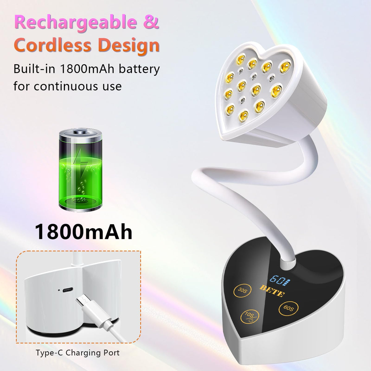 BETE nail dryer dual-wavelength 365/405nm for versatile curing