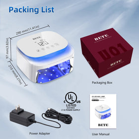 BETE nail lamp wide opening for full hand or foot placement