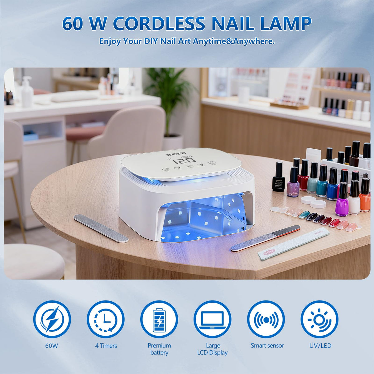BETE lamp with 30 beads and dual wavelengths for fast polish curing
