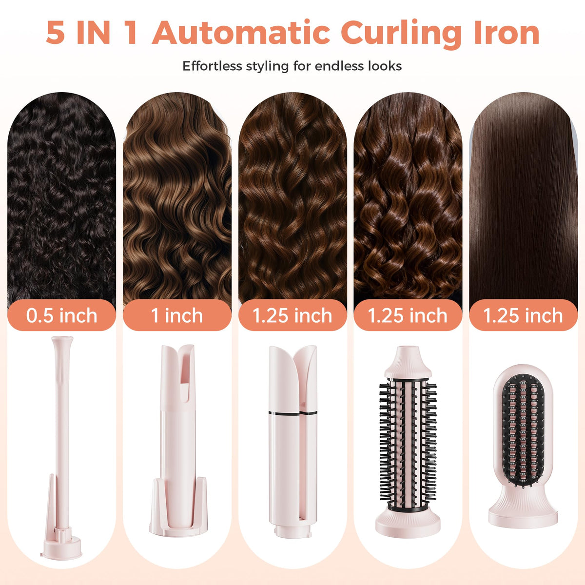 BETECURVY ceramic 0-5-inch barrel enables tight curls and smooth waves.