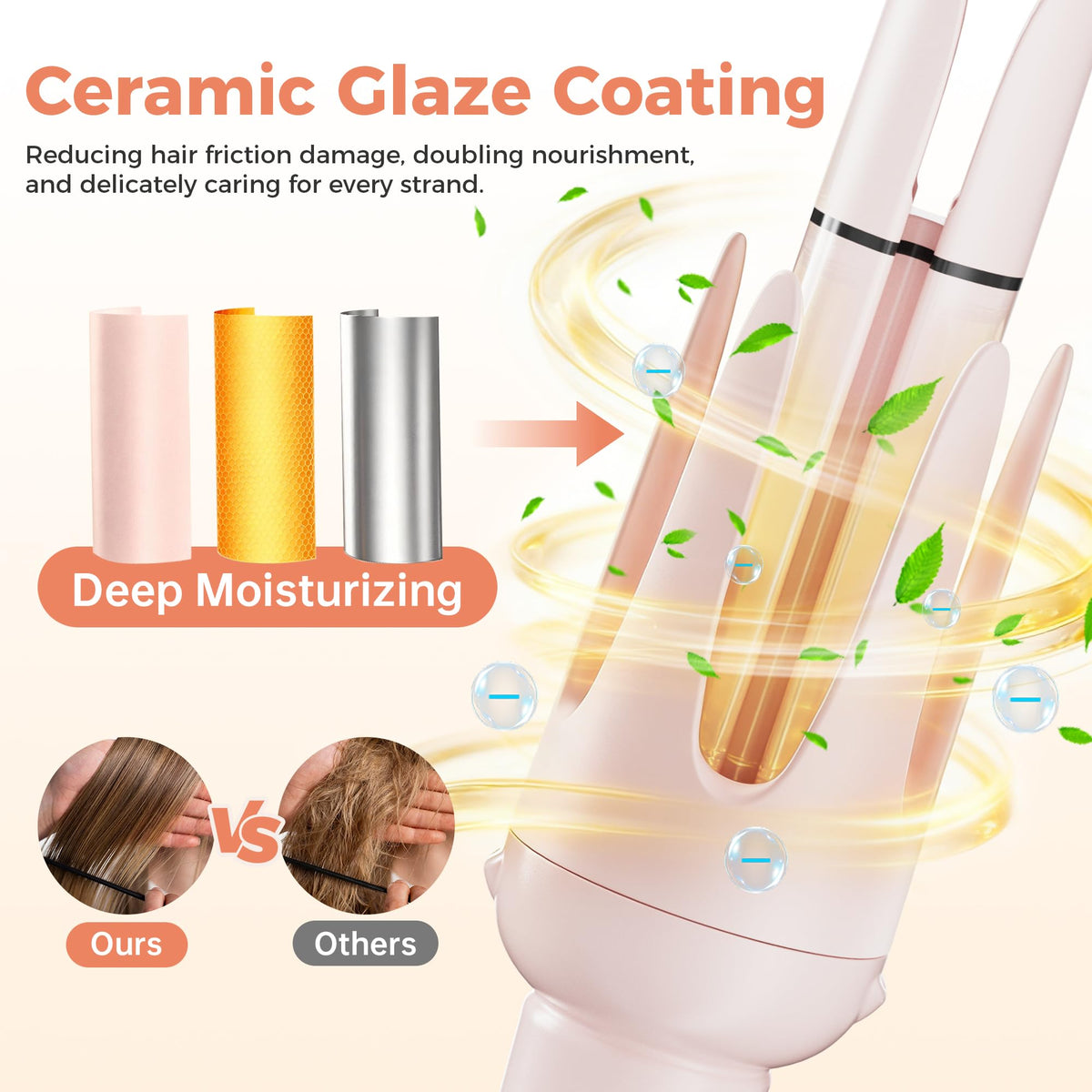 BETECURVY 1-inch ceramic barrel for classic curls and volume.