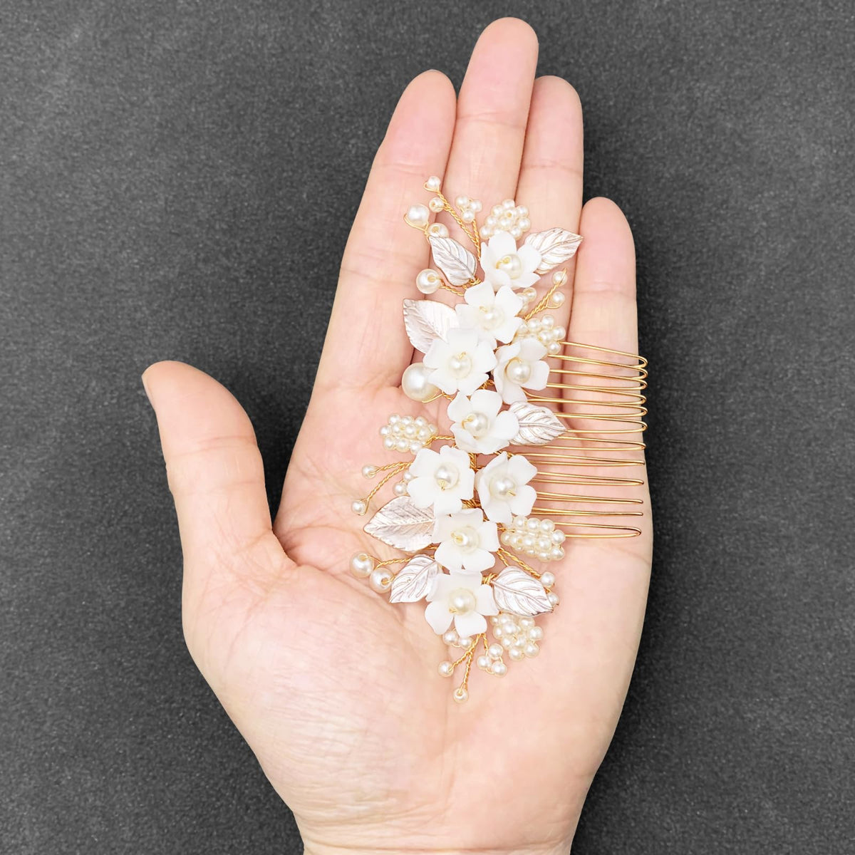 BETITETO ceramic flower hair accessory enhances DIY styling options.