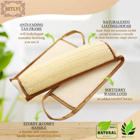 BETLYS back scrubber with dual-ended handles helps reach the back easily.